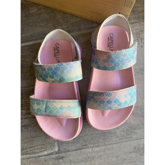 Capelli New York Toddler Girls Pink Flip Flop Sandals Mermaid Glitter Comfort 6 - Picture 3 of 8